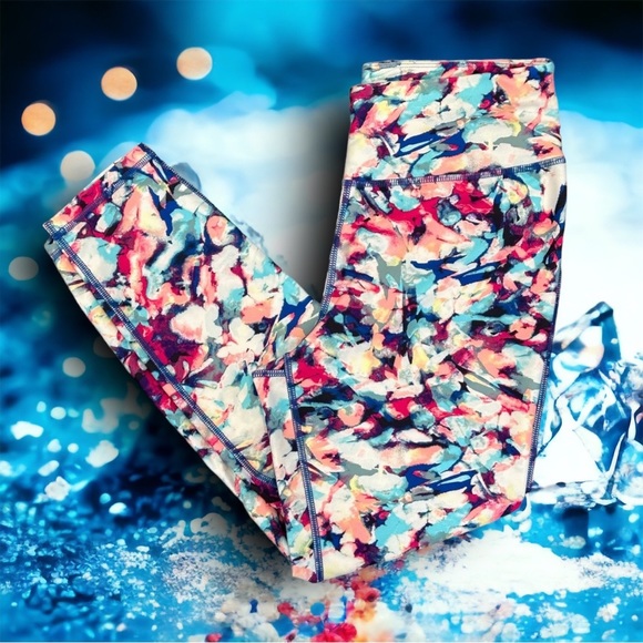 Avia new colorful slimming leggings pocket banded women's size medium - Picture 2 of 4